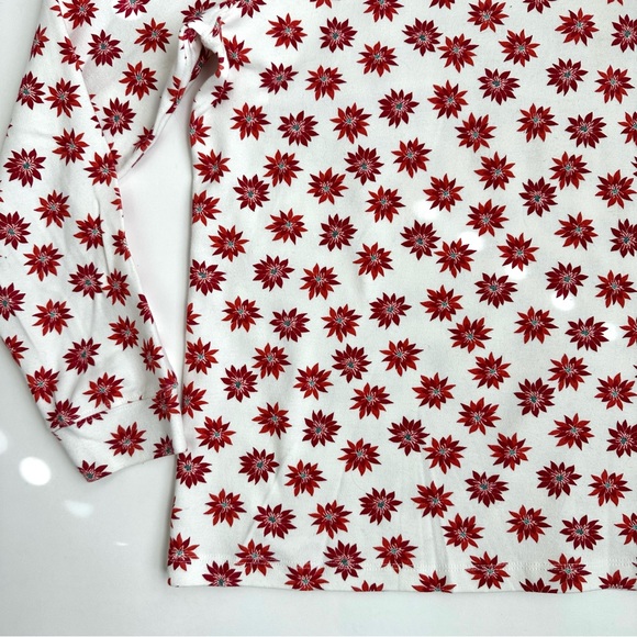 Classic Elements Christmas Holiday Poinsettia Print Turtleneck L - Picture 3 of 5
